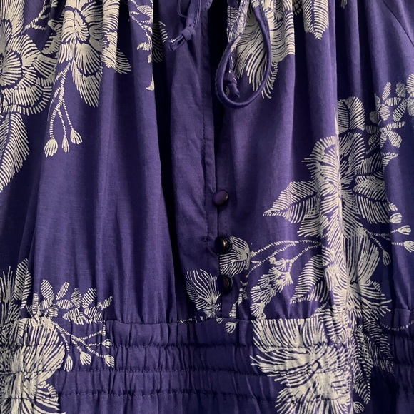 Roots Blue and White Jersey Mini Dress - Picture 3 of 7